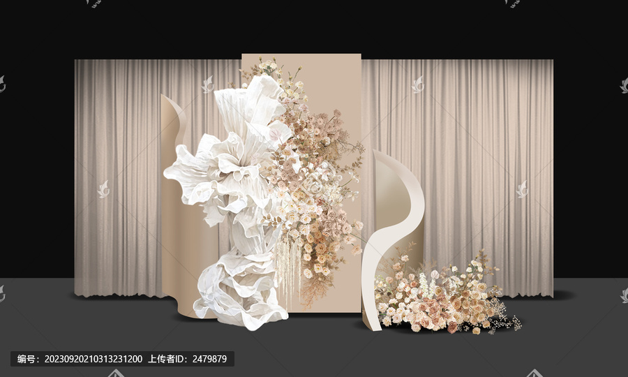 奶咖色婚禮效果圖