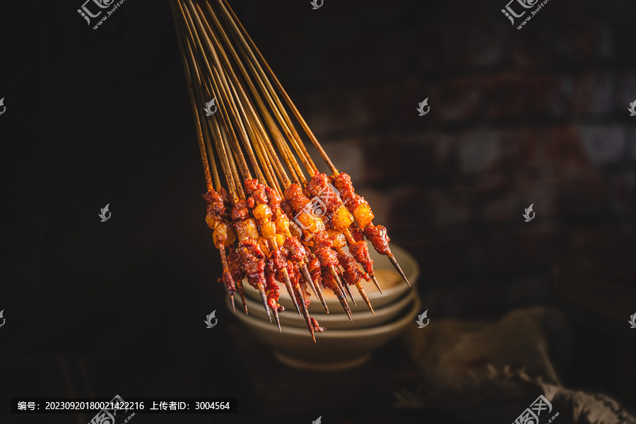 中式传统美食碳烤羊肉串