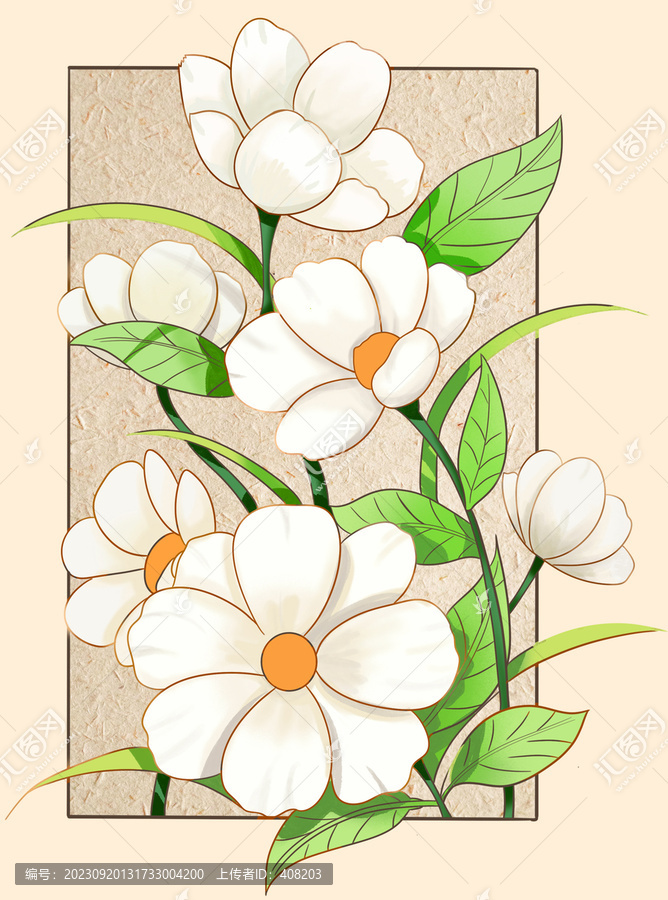 手繪洋甘菊