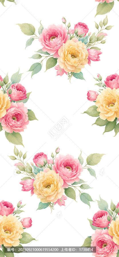 四方連續(xù)花卉圖稿