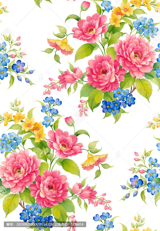 四方連續(xù)花卉圖稿