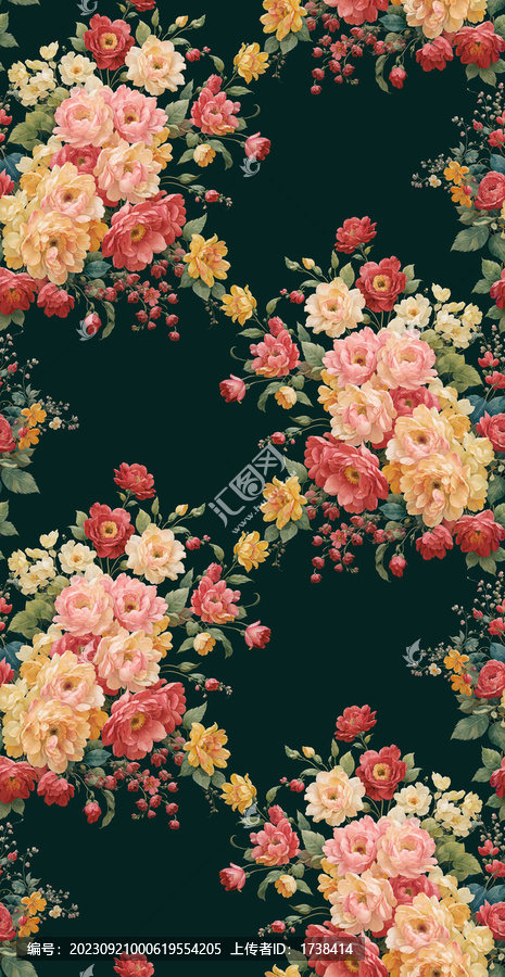 四方連續(xù)花卉圖稿