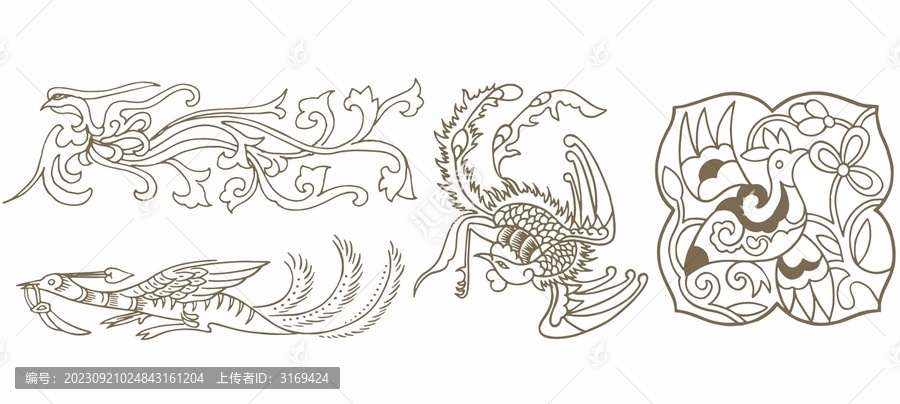 鳳凰圖案剪影