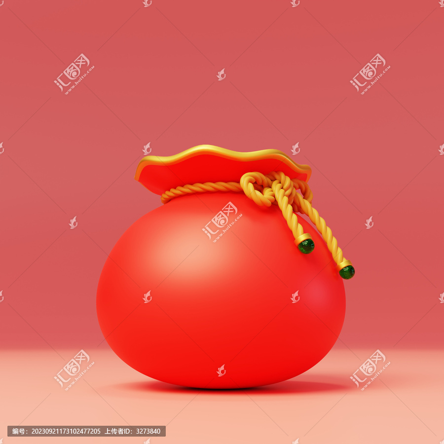 傳統(tǒng)新年活動獎勵喜慶福袋3D