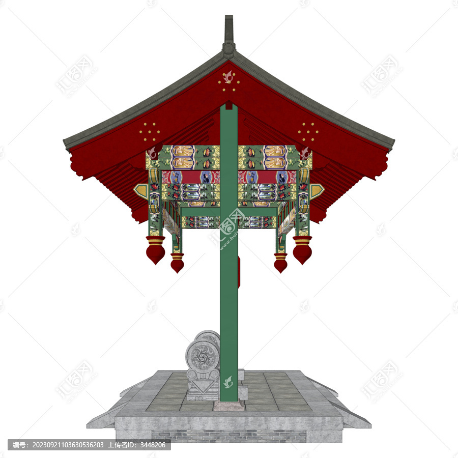 垂花門側(cè)面效果圖