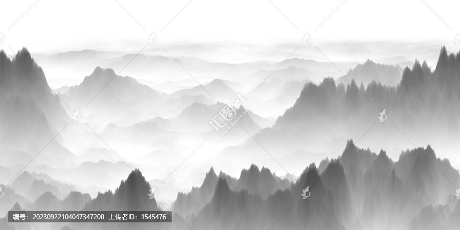 水墨山