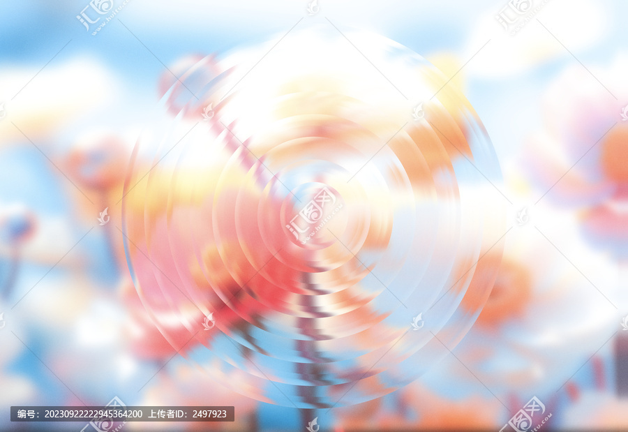 大圓形扭曲朦朧花卉