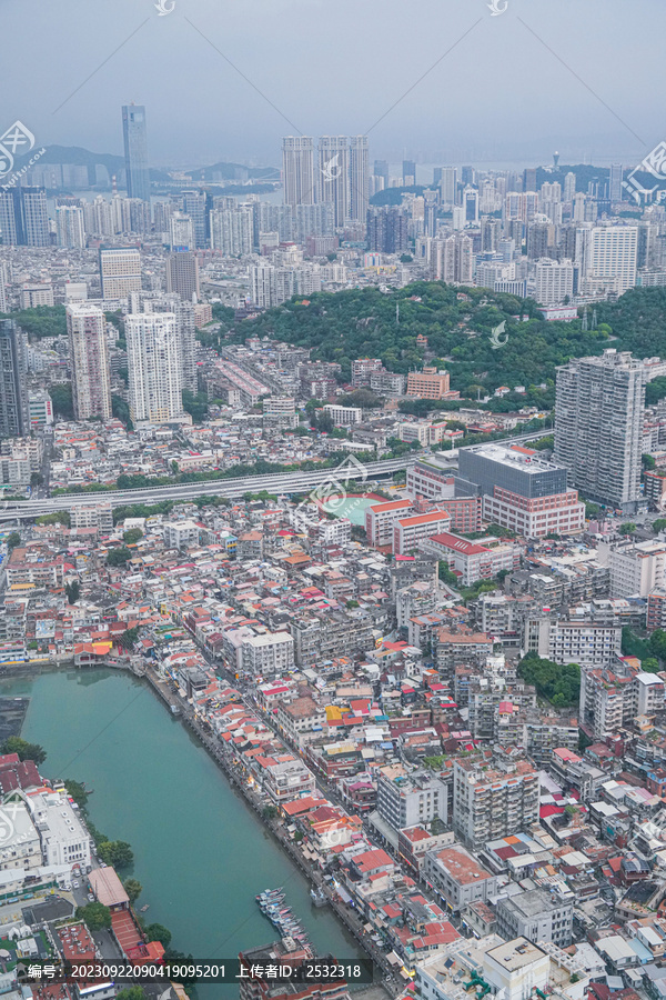 航拍厦门沙坡尾旅游城市风光