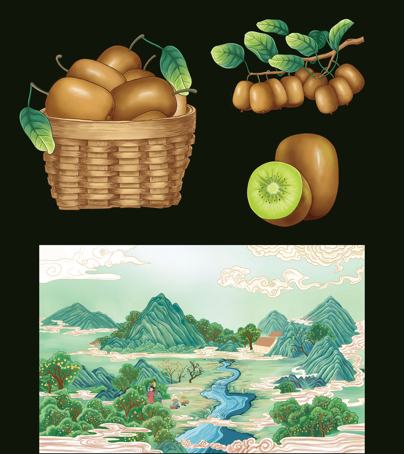 獼猴桃插畫
