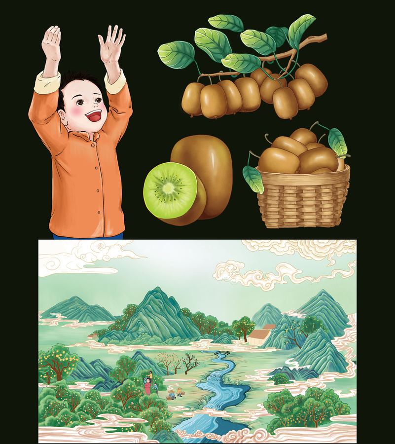 獼猴桃摘獼猴桃
