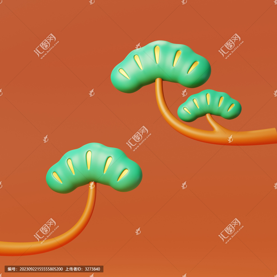 新年傳統(tǒng)喜慶吉祥發(fā)財(cái)樹3D