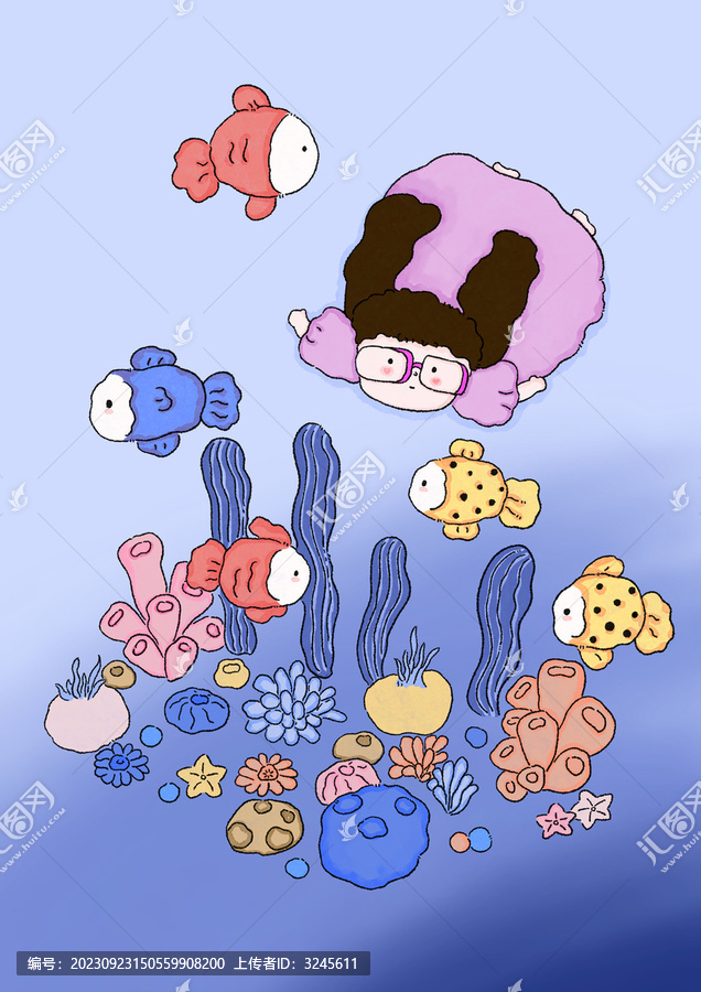 海底小世界兒童插畫