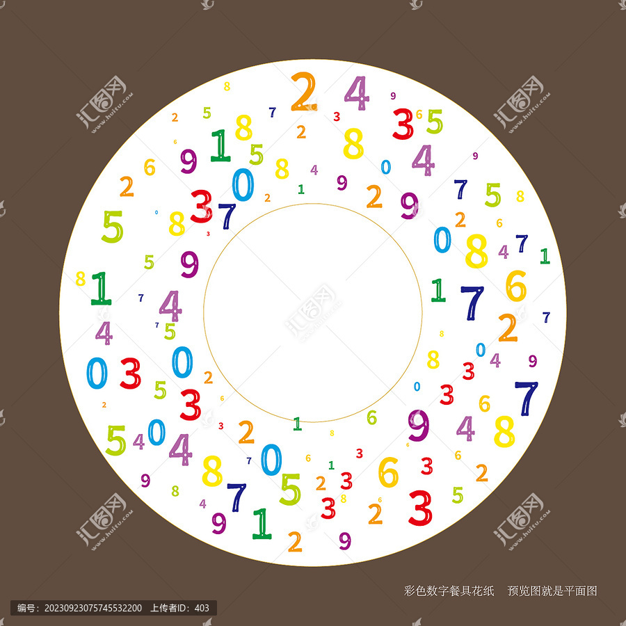 彩色數(shù)字陶瓷餐具花面盤(pán)子設(shè)計(jì)