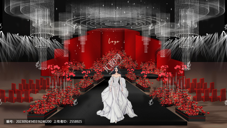 紅黑水晶秀場(chǎng)婚禮