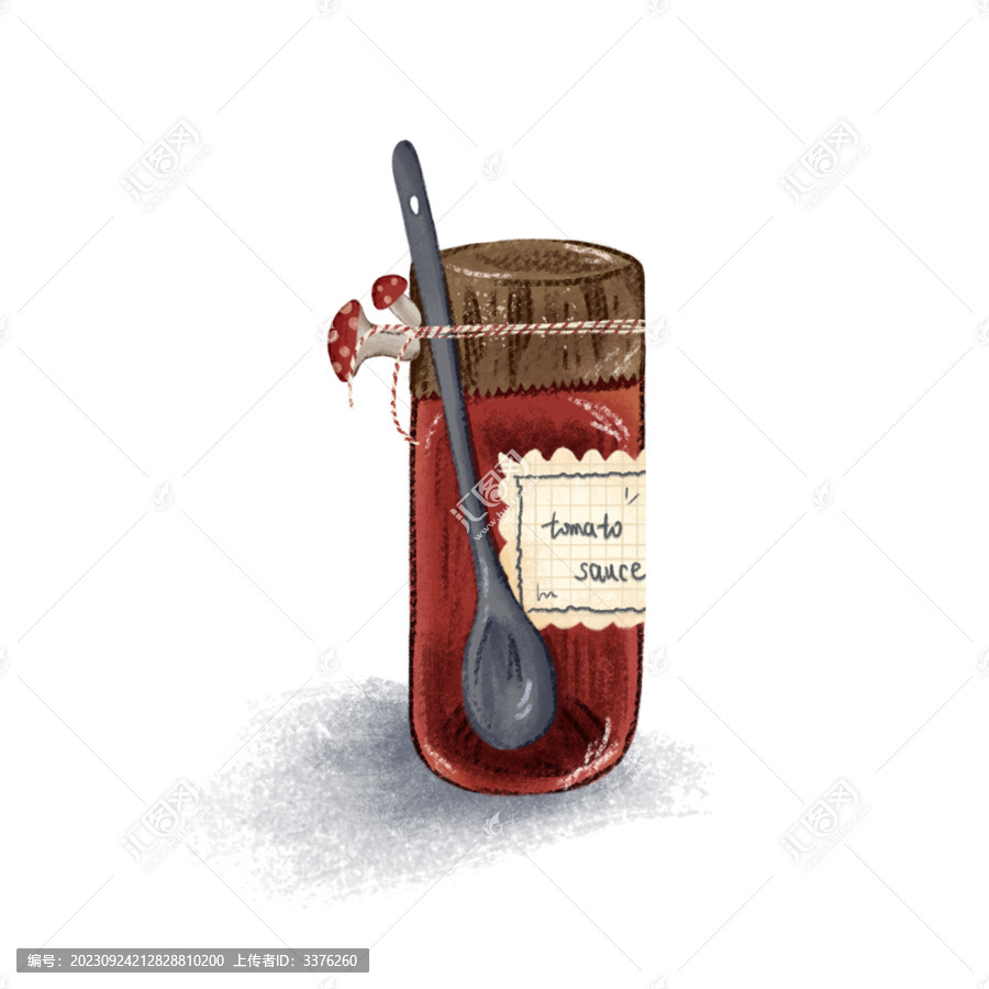復古罐子元素插畫