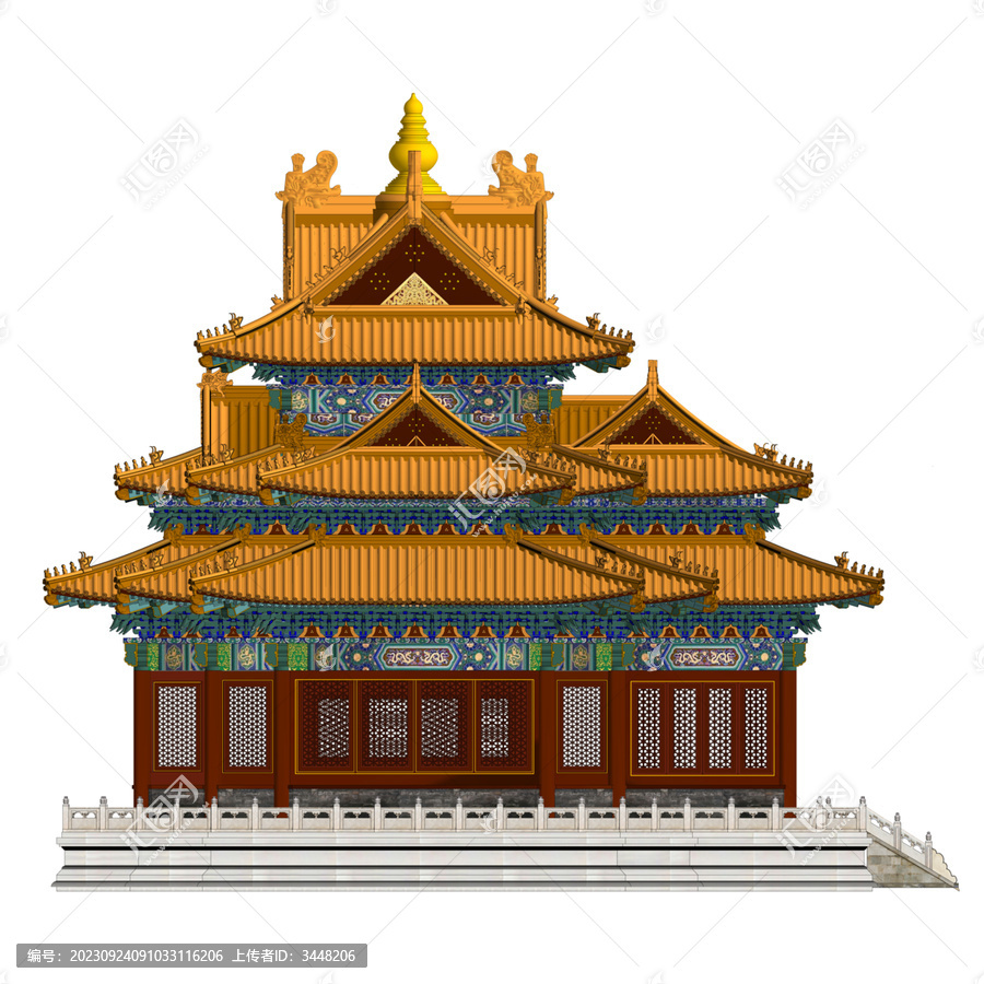 故宮角樓正西立面效果圖