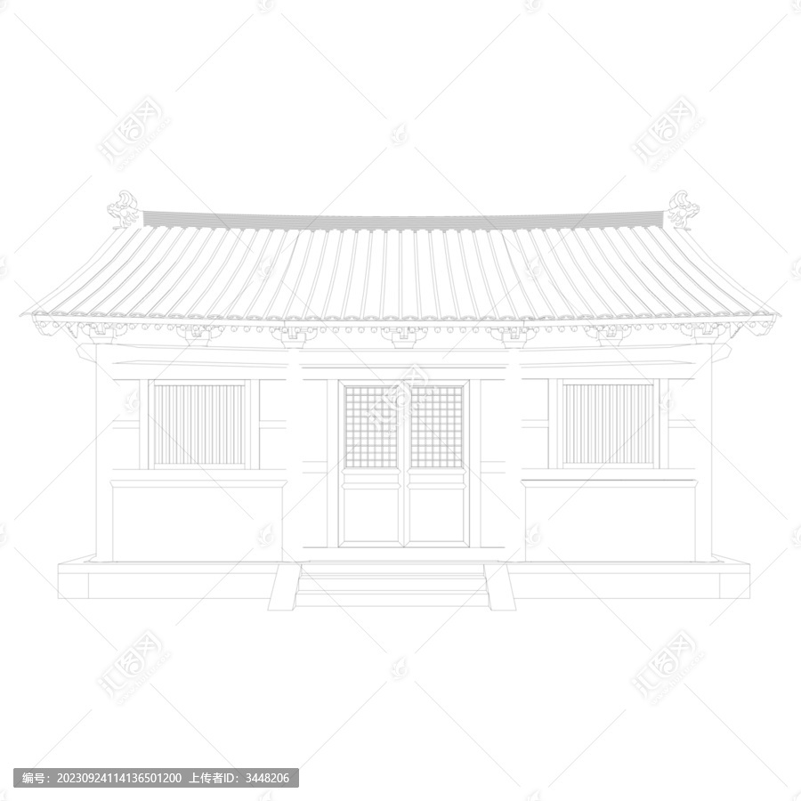 宋式民居立面線稿圖