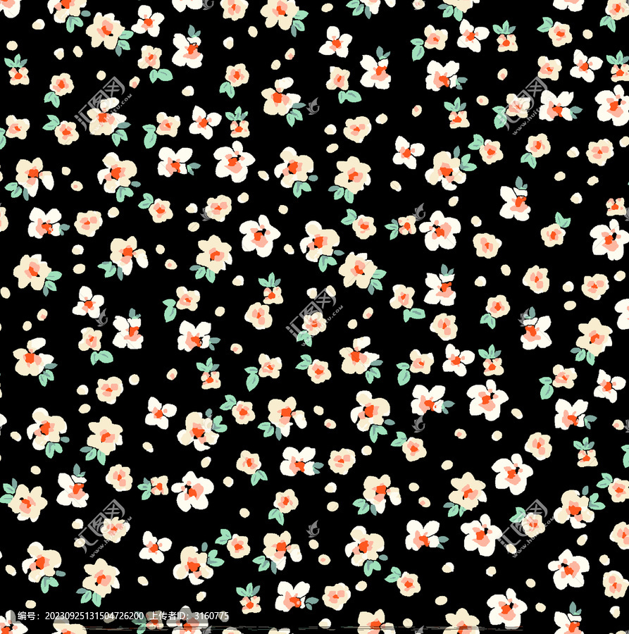 黑底小花朵