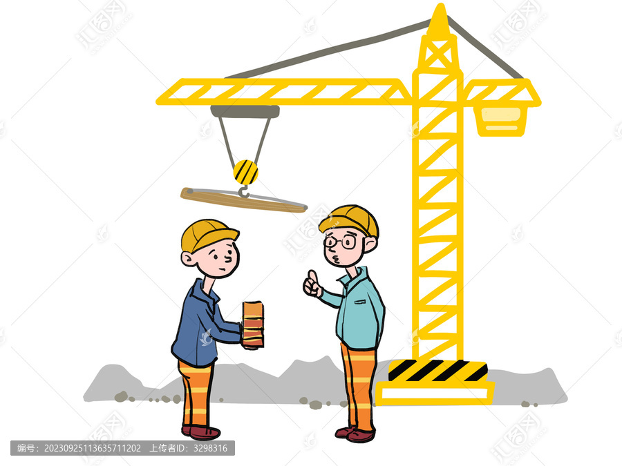 穿工作服戴安全帽的工人搬磚