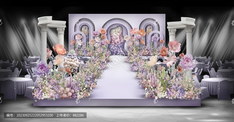 紫色莫奈花園風婚禮設計