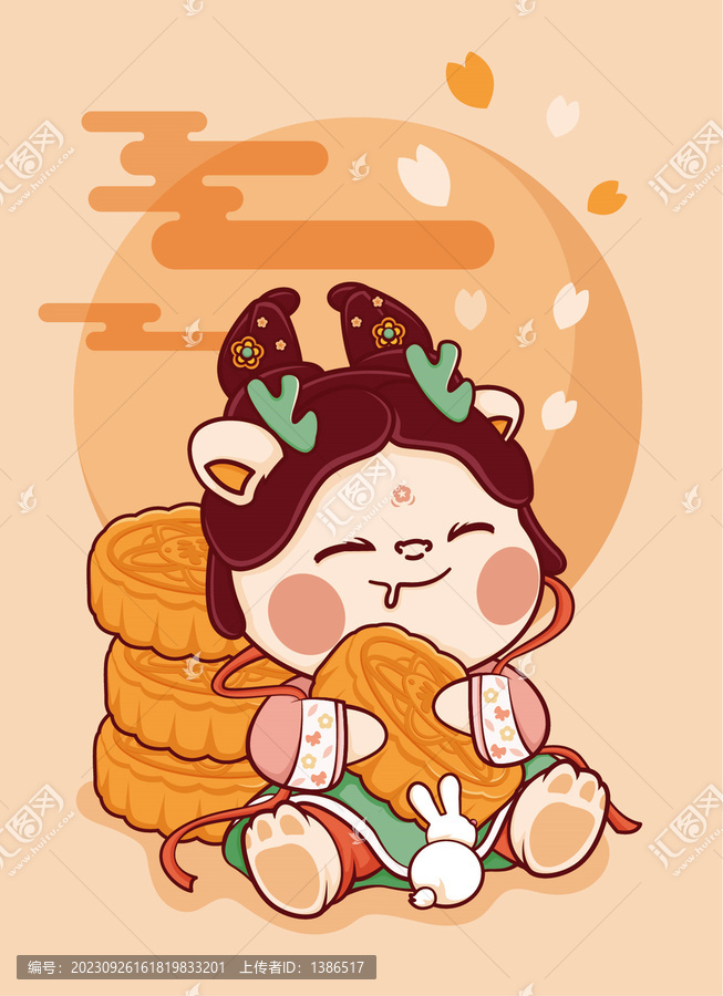 卡通古風(fēng)龍插畫