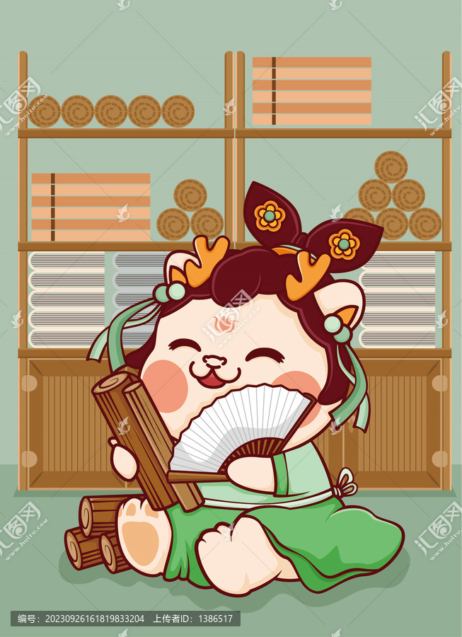 卡通古風(fēng)龍插畫