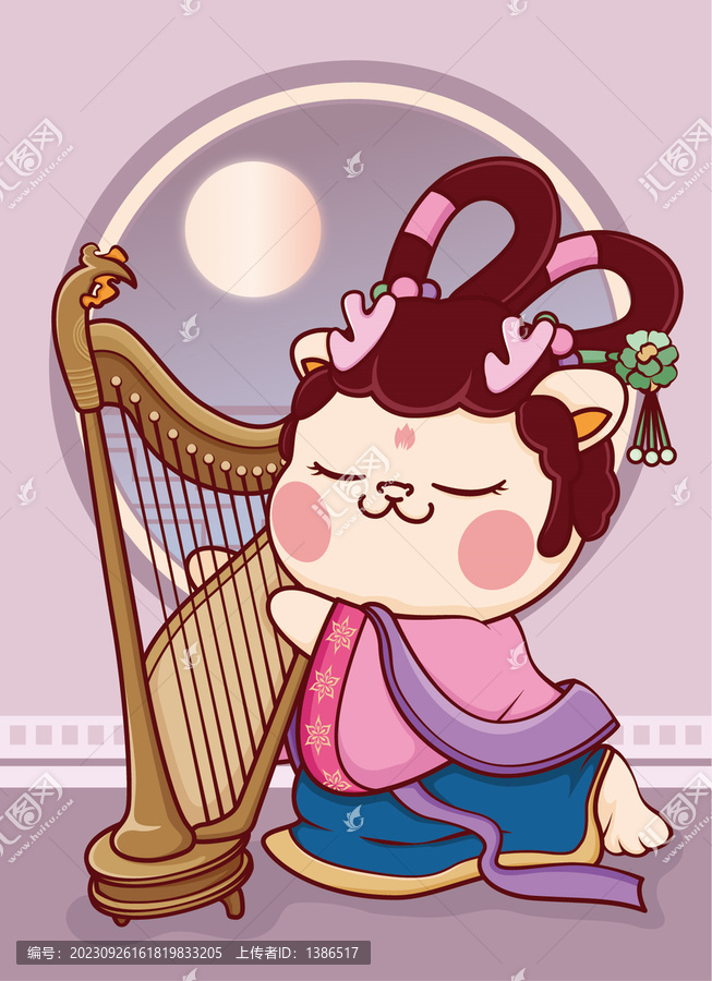 卡通古風龍插畫