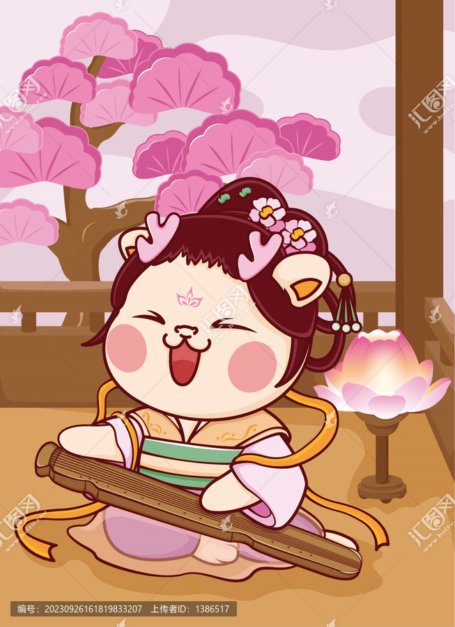 卡通古風(fēng)龍插畫