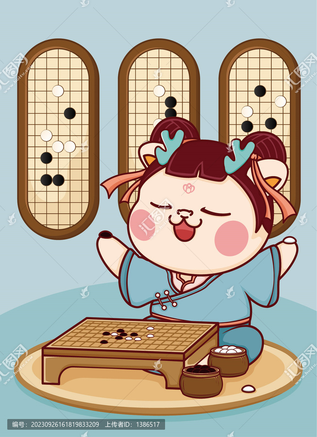 卡通古風(fēng)龍插畫(huà)