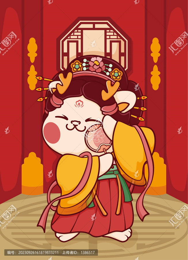 卡通古風龍插畫