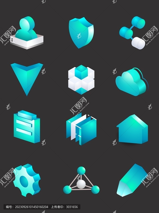 玻璃可視化3D矢量UI圖標(biāo)
