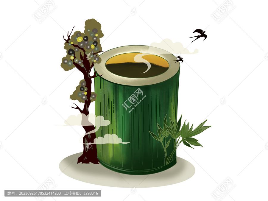 枯樹竹筒茶飲品