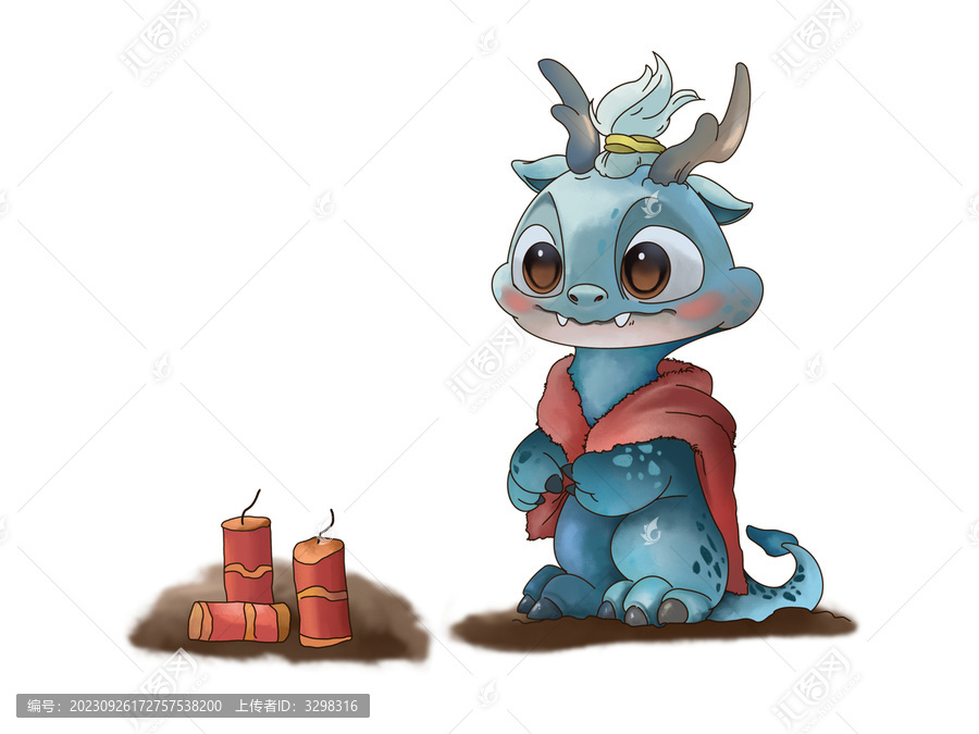 1穿披肩放鞭炮龍
