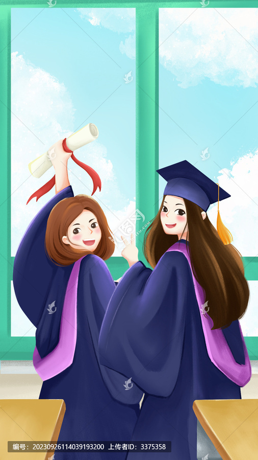 畢業(yè)人物插畫