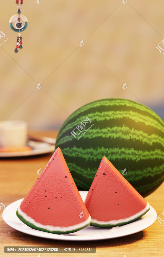 大西瓜甜甜的夏日特寫