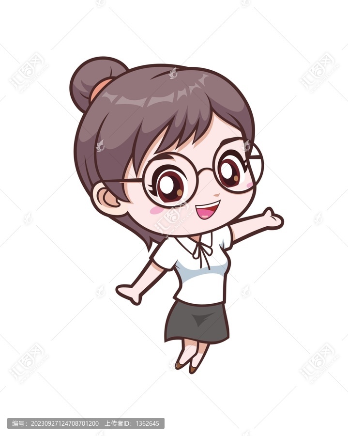 卡通可愛(ài)女教師