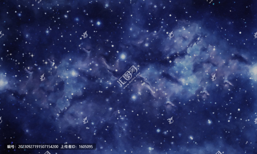 宇宙星辰水彩圖
