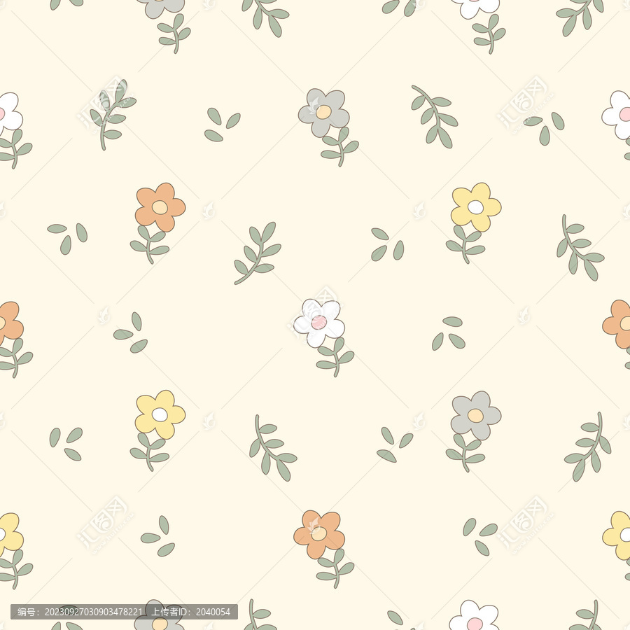 田園小碎花印花圖案