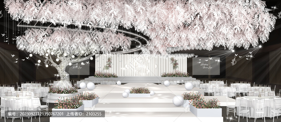 白粉色秀場風(fēng)婚禮