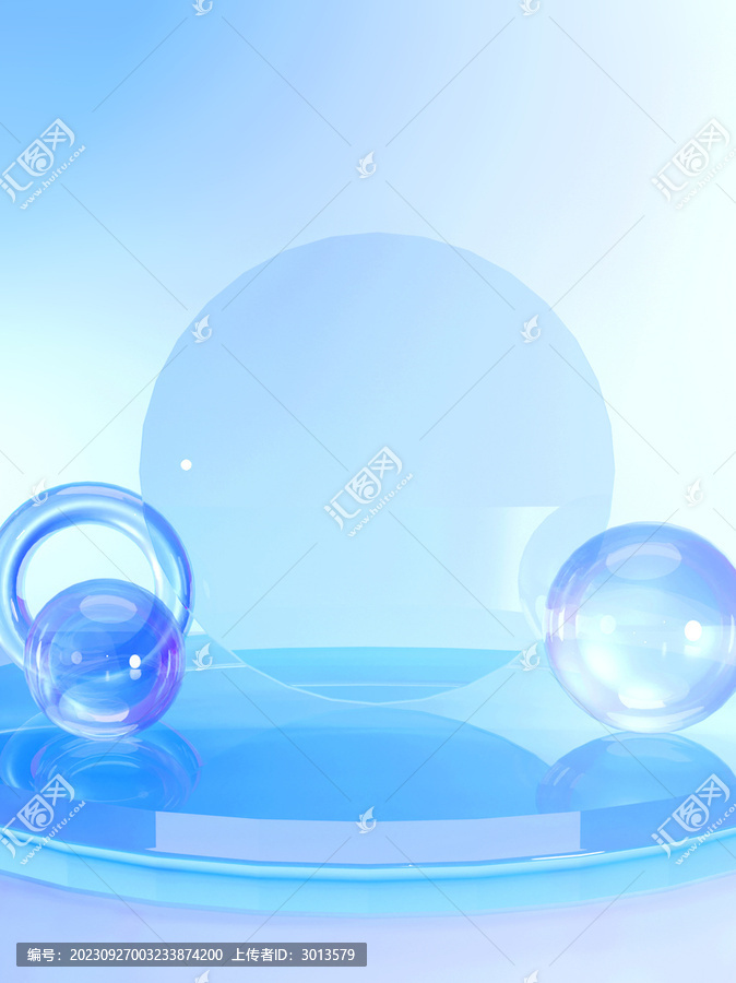 3D炫彩漸變玻璃展臺醫(yī)美背景