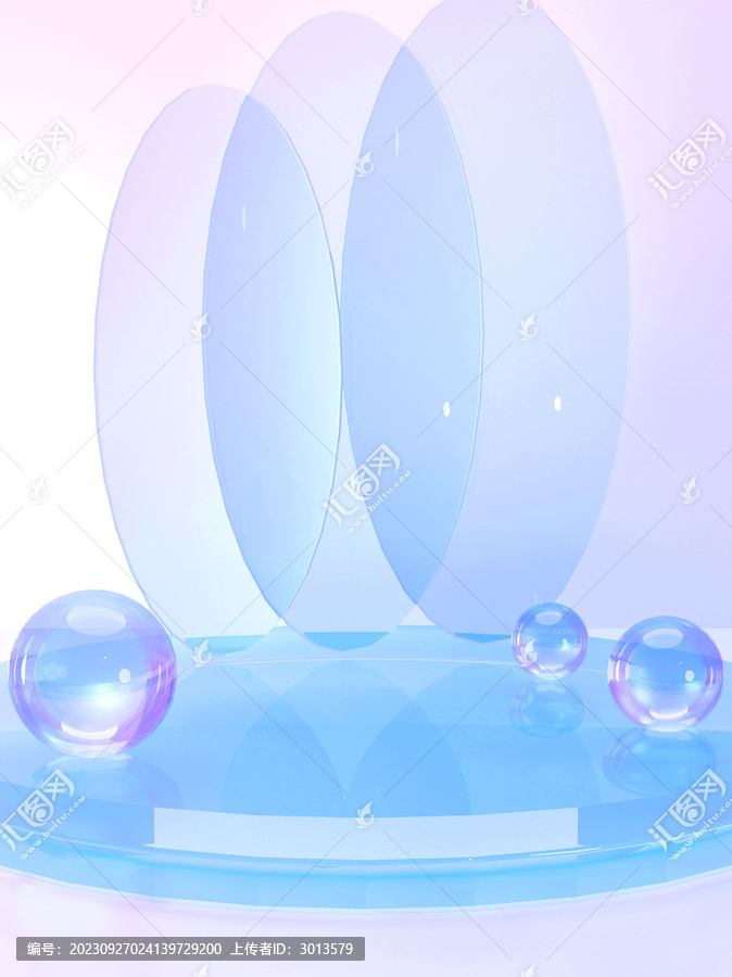 3D炫彩漸變醫(yī)美玻璃展臺背景