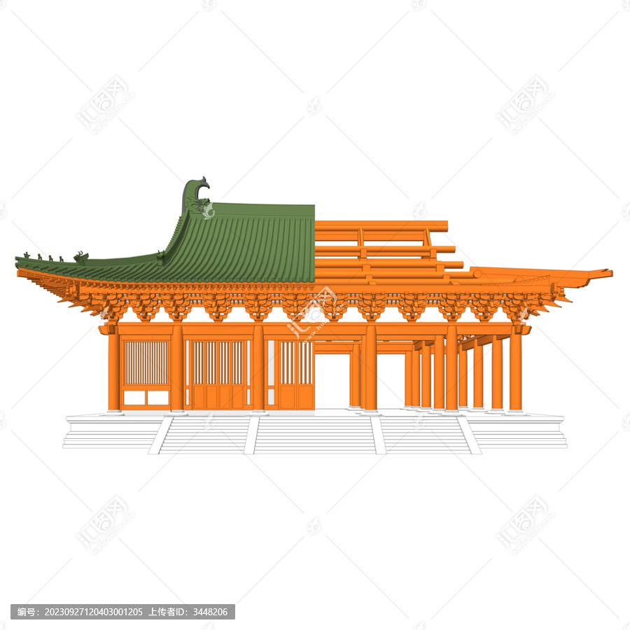 歇山大殿立面對(duì)比效果圖