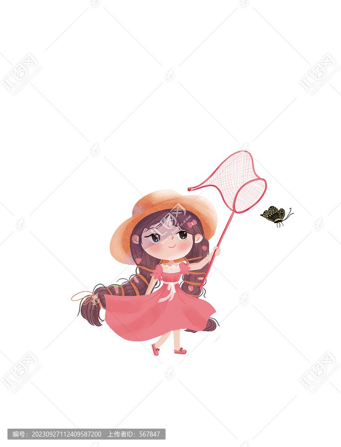手繪小女孩