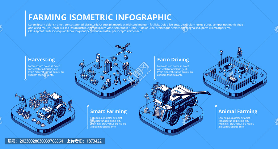 现代自动化农业等距信息图