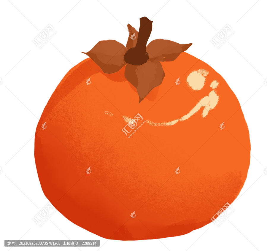 柿子手繪插畫(huà)