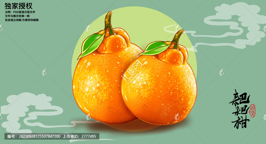 耙耙柑插畫