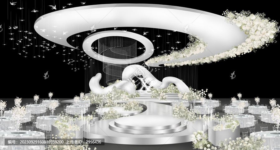 白色秀場風(fēng)婚禮舞臺