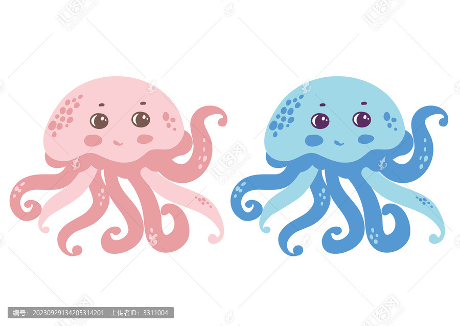 章魚卡通可愛八爪魚