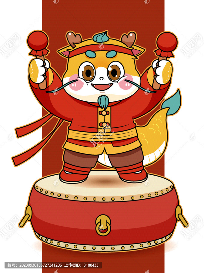 龍新年形象IP插畫