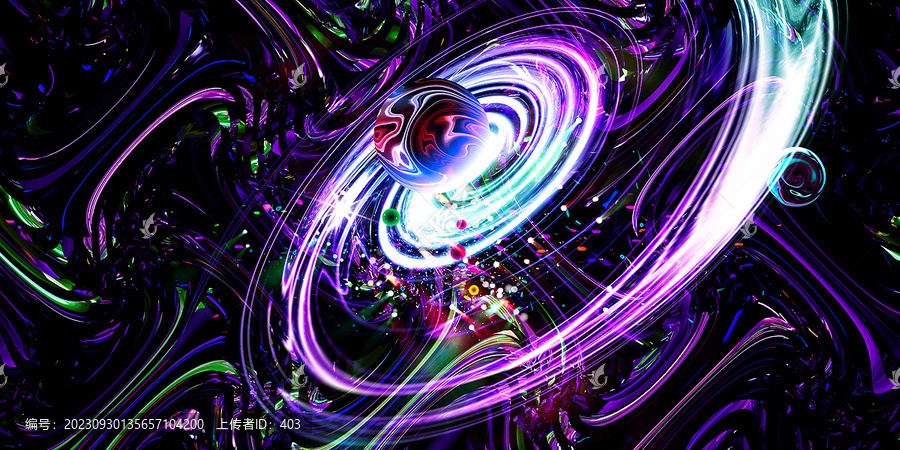 炫酷漩渦宇宙星空酒吧背景墻